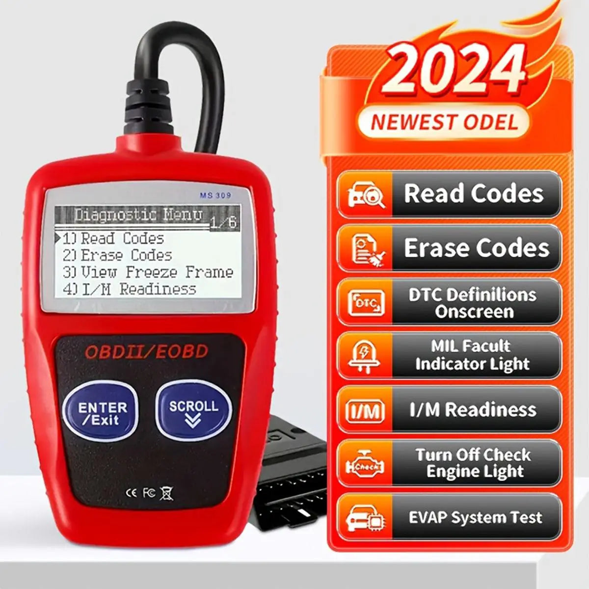 Car OBD2 Scanner Diagnostic Tool Code Reader, Car Voltage Tester Engine Fault Code Scanner, Charging Tester Diagnostic Tool Ms Peaceful Pleasures Health and Wellness Red