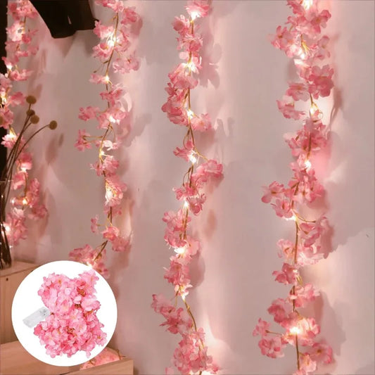 Pink Cherry Blossom LED Fairy Lights – Wedding & Party Decor LED Fairy String Lights Peaceful Pleasures Health and Wellness