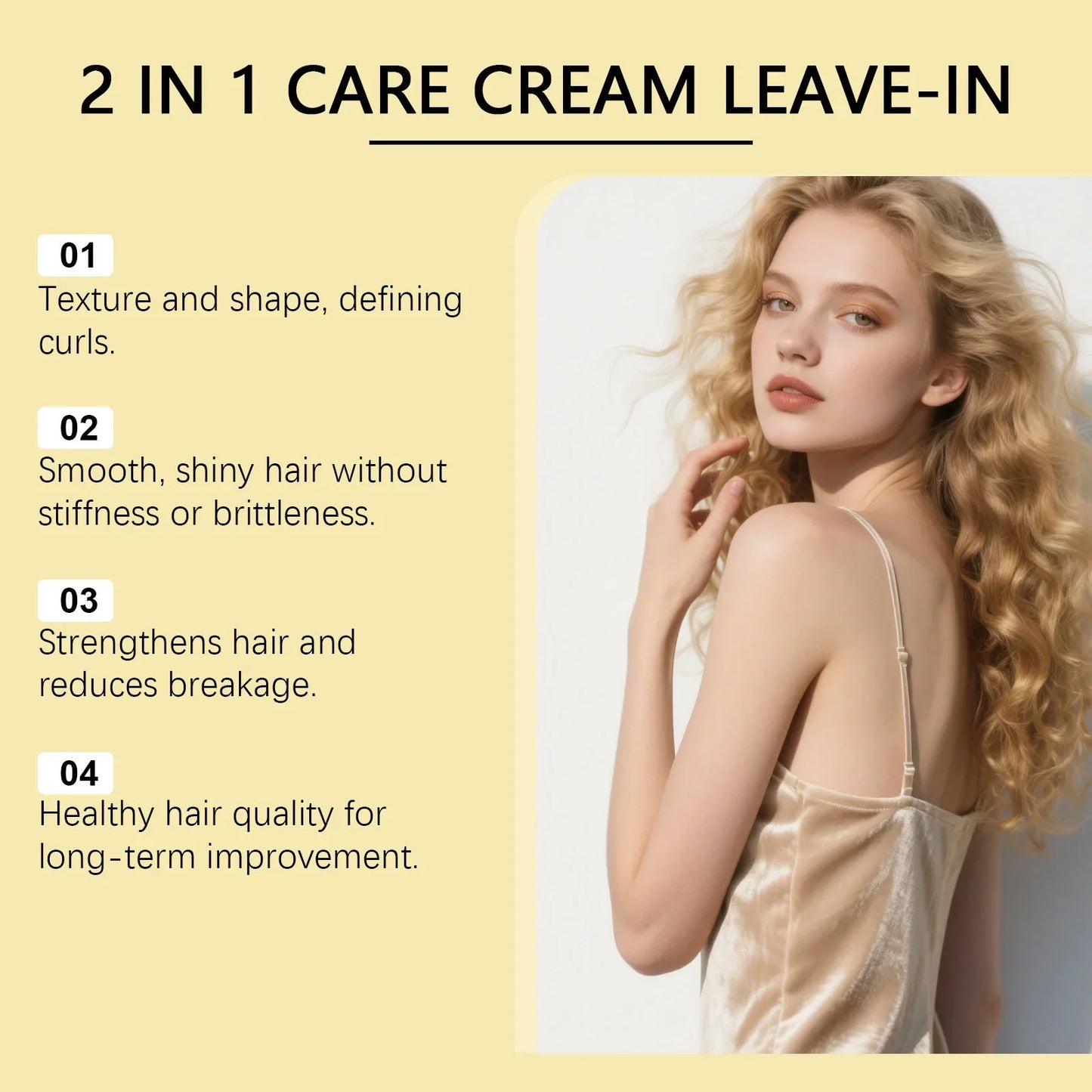 HOEGOA Leave-In Conditioner Cream – Anti-Frizz Curl Repair