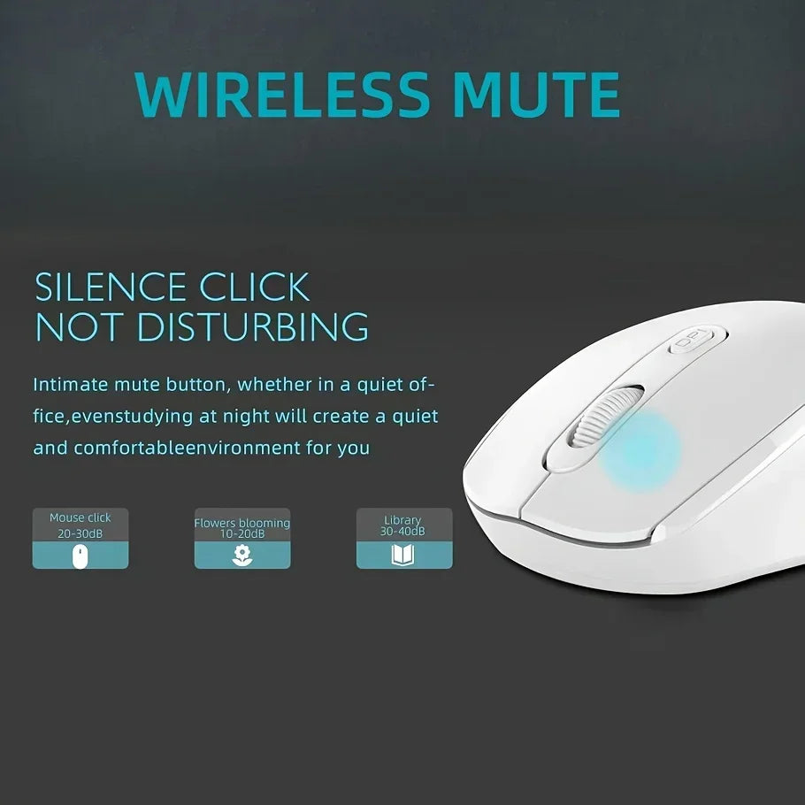 Dual-Mode Wireless Mouse, 2.4G+BT Ergonomic Optical Computer Mouse, 2.4G USB Mice For Laptop Pad PC Tablet Macbook Wireless Mice Peaceful Pleasures Health and Wellness