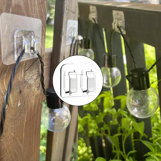 Heavy Duty Cable Clips Hooks with Adhesive Strips No-Damage Rope Organizer Suitable for Christmas Patio Peaceful Pleasures Health and Wellness 100 Pieces