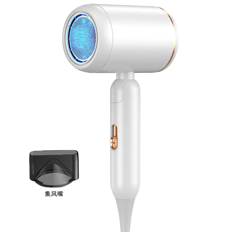 The Latest Foldable Hair Dryer With EU/US/UK Plug, High-Power 19 Second Quick Drying Blue Light Negative Ion Silent Hair Dryer Peaceful Pleasures Health and Wellness A-White -1 US