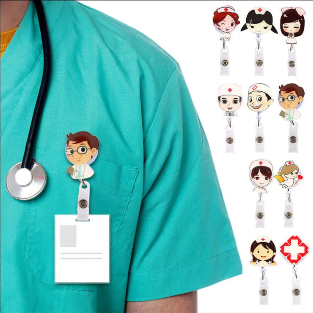 Nurse Exhibiton ID Name Card Badge Reel Doctor Clips Office Supplies Card Holder Clip Badge Holder Clip Name Card Holder Peaceful Pleasures Health and Wellness