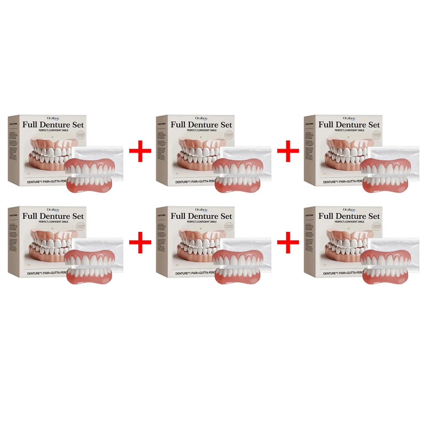 Oralhoe Adjustable Fake Teeth Veneer Kit – Upper & Lower Dentures