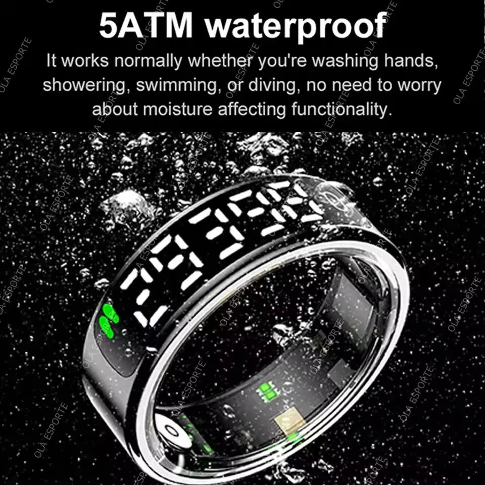 2026 Smart Ring Men Women LED Dynamic Display Screen Heart Rate Blood Oxygen Monitoring 5ATM Waterproof Multi Sports Modes Gifts Peaceful Pleasures Health and Wellness
