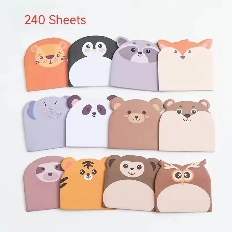 Cute Animal Shaped Sticky Notes – 240 or 960 Sheet Memo Pads