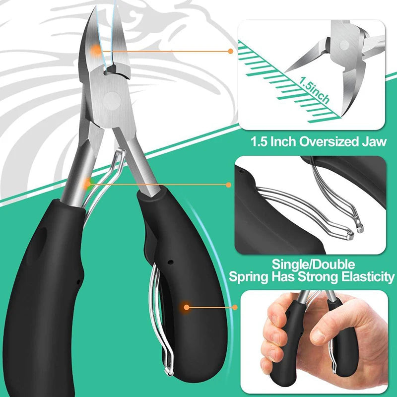 1/5/6/7PCS Ingrown Toenail Clipper Set, Heavy Duty Beak Nail Cutter, Slant Edge Nail Trimmer for Thick Nails Pedicure Tool Nails Peaceful Pleasures Health and Wellness