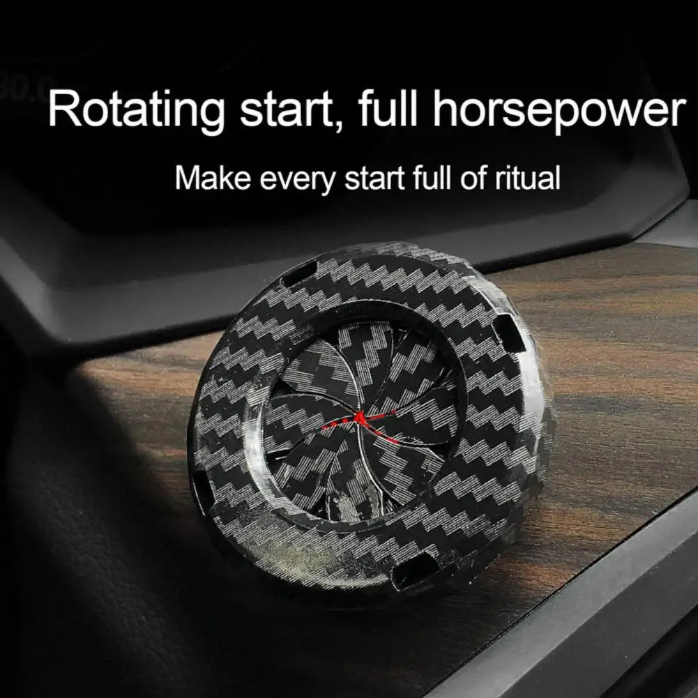 Push Start Button Cover Carbon Fiber Push Start Button Ignition Protective Cover Interior Start Stop Button Cover Car Decoration Peaceful Pleasures Health and Wellness