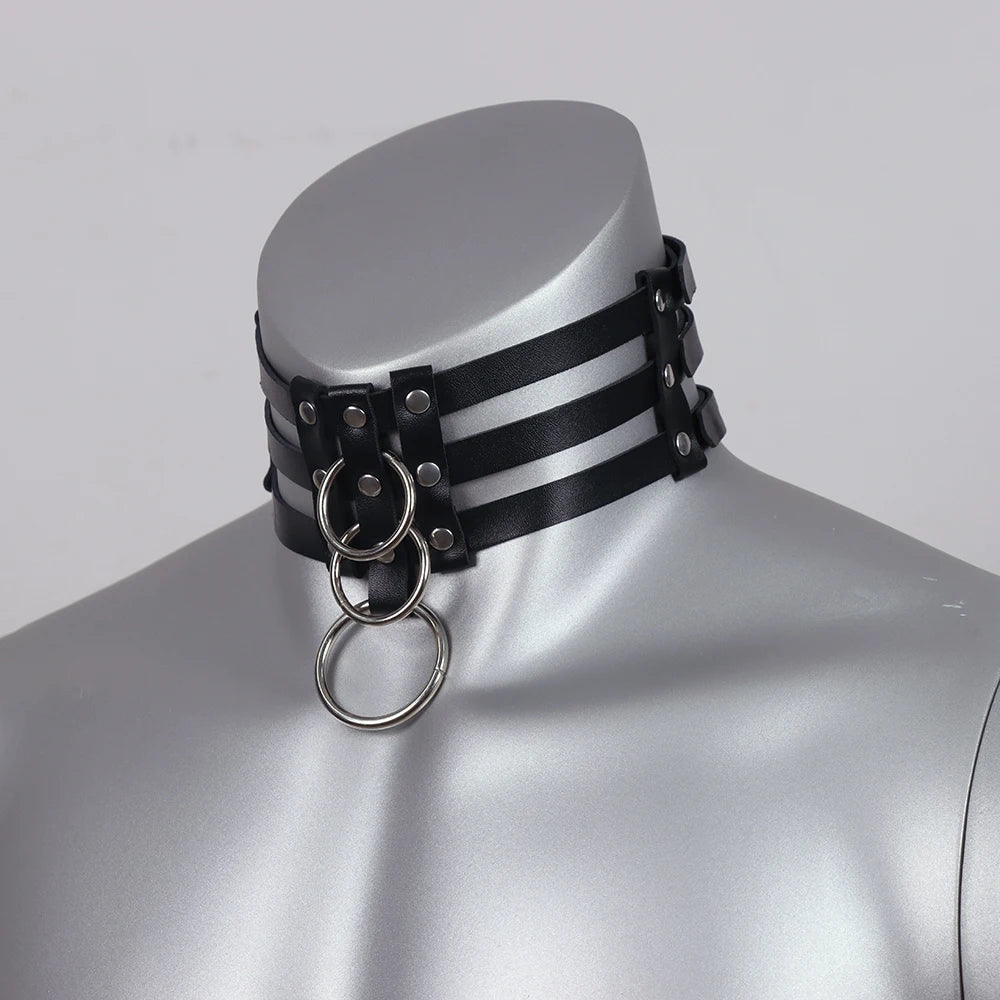 PU Leather Men Harness Handcuffs Gay Fetish Clubwear Costume Erotic