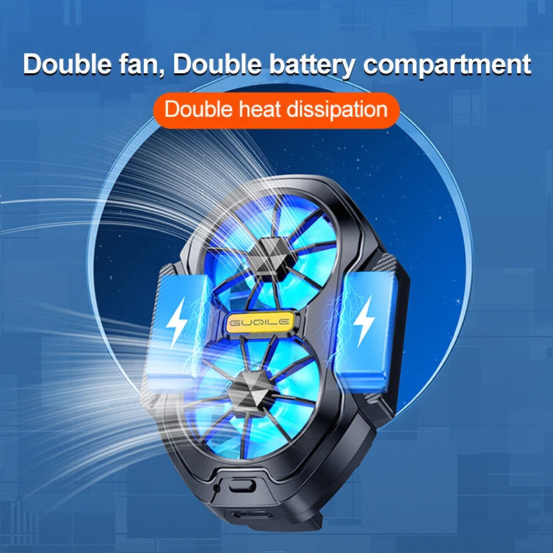 Double Fan Mobile Phone Radiator Phone Cooler For Cell Phone Cooling Cooler Fan Mobile Phone Cooler For Cell Phone Accessories Peaceful Pleasures Health and Wellness