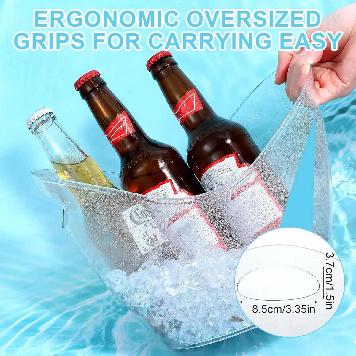 5 PET Unbreakable Ice Bucket Wine Bucket Clear Beverage Tub for Party Drinks Ice Tub for Wine Champagne or Beer Bottles Bar Peaceful Pleasures Health and Wellness
