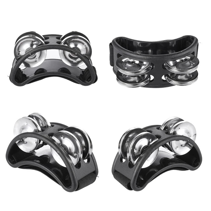 Drum Companion Jingle Accessory Percussion Instruments Accessory Hand Foot Davul Tambourine Drum Peaceful Pleasures Health and Wellness black