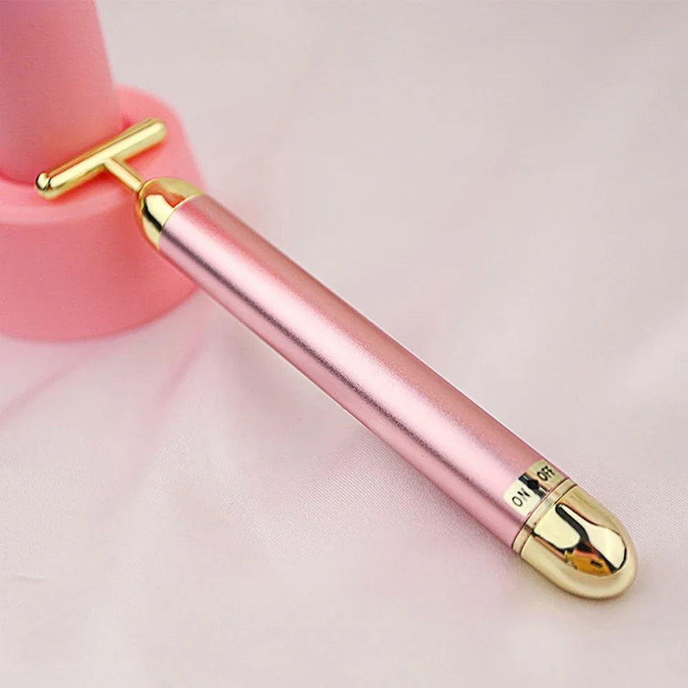 24K Gold Facial Beauty Bar | Vibrating Firming Roller Massager