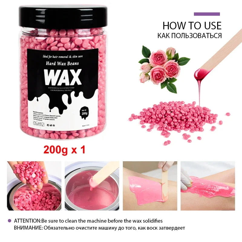200g/400g Canning Hard Wax Beans For Men And Women Body Hair Removal Depilatory Wax For Wax Heater Kit For Wax Heater Machine Peaceful Pleasures Health and Wellness
