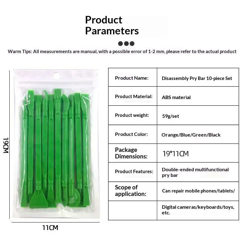 10-in-1 Plastic Pry Spudger Tool Kit – Phone & Laptop Repair