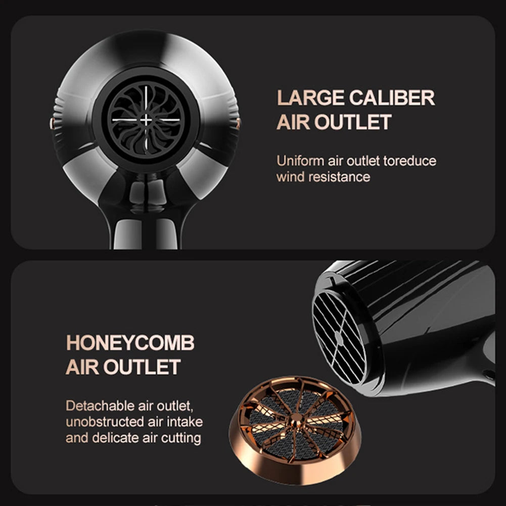 6 In 1 High-Powered Low Noise Hair Dryer Powerful Fast Dry Hot Cold Wind Hair Dryer For Home Travel Hair Styling Peaceful Pleasures Health and Wellness