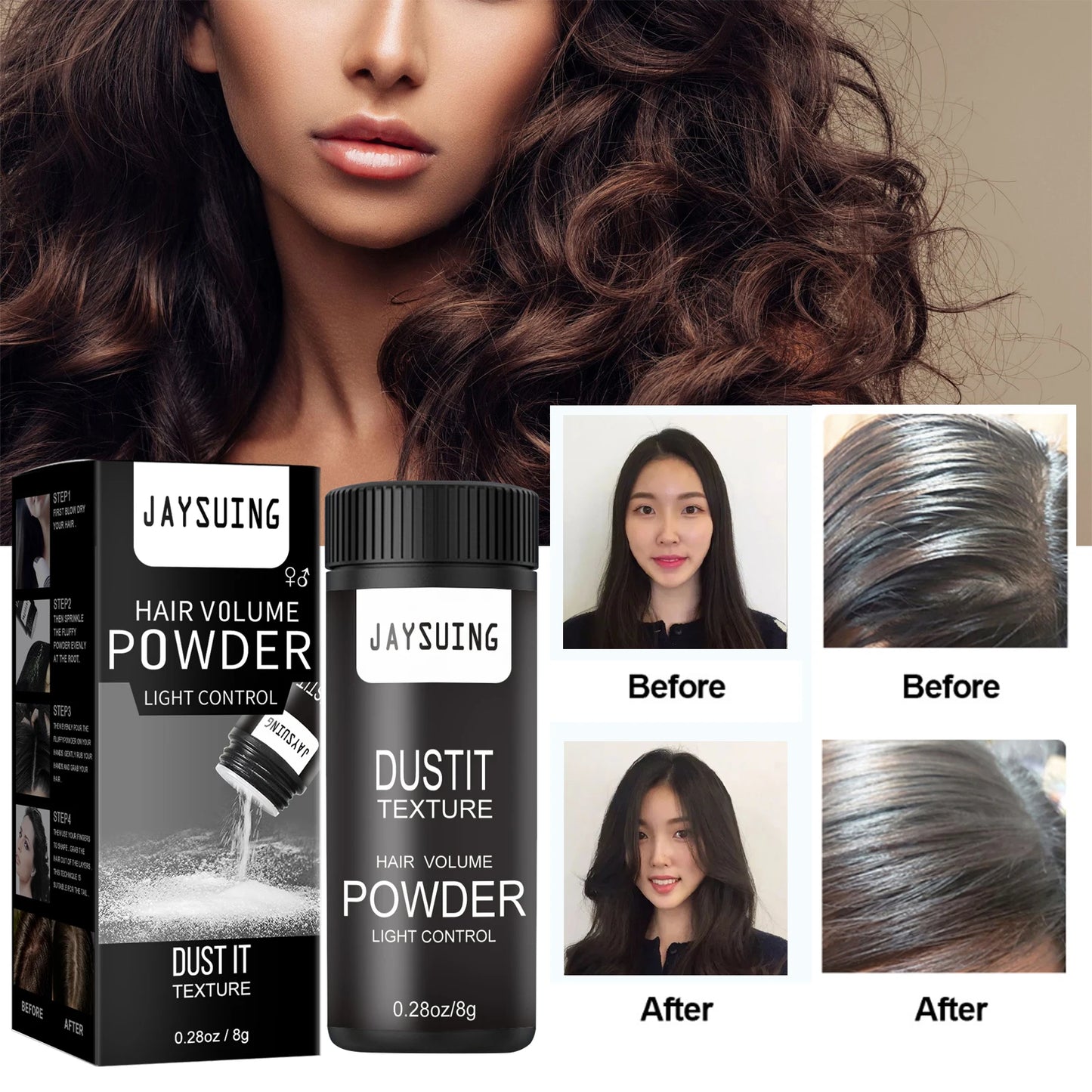 Jaysuing Hair Volumizing Texturizing Powder – Matte Finish
