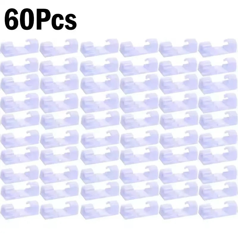 Transparent Self-Adhesive Cable Organizer Clips – 5 to 60pcs