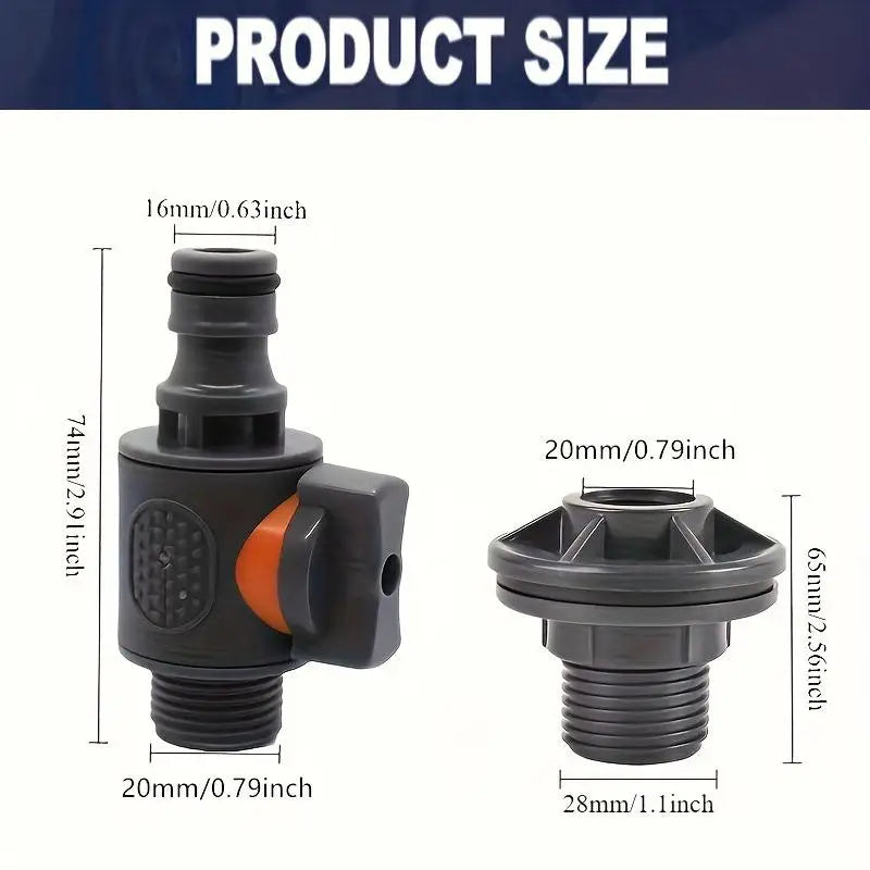 New 1/2 Inch PVC Spigot Rain Faucet Kit For Rain Barrels Aquariums Water Tanks Tubs Pools Garden Hose Fitting Peaceful Pleasures Health and Wellness