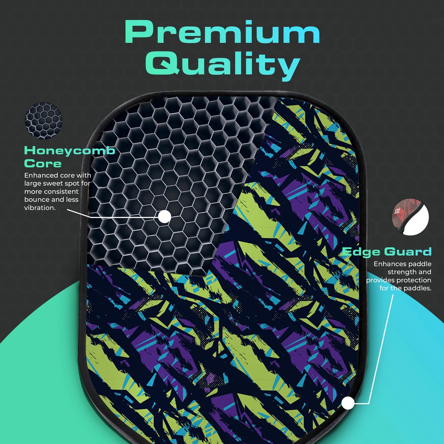 Tiger Zebra USAPA Pickleball Paddle | Fiberglass High Spin