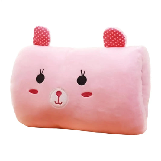 Pink Bear Plush Hand Warmer Pillow – Kids Nap Cushion Gift Plush Hand Warmer Pillow Peaceful Pleasures Health and Wellness