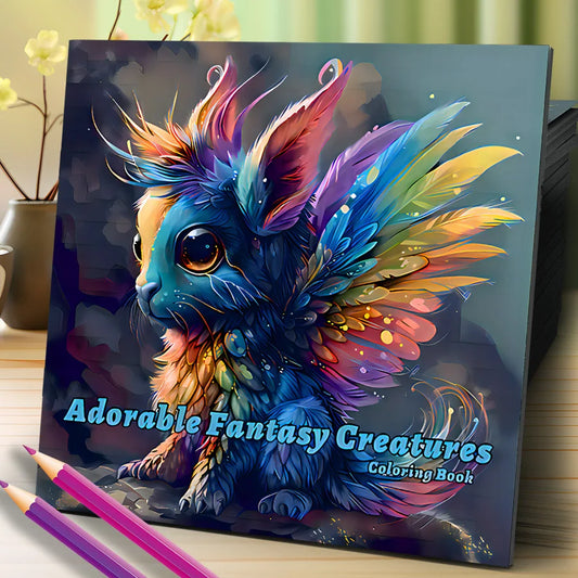 Bview Art 20 Pages Adorable Fantasy Creatures Coloring Book Adults Peaceful Pleasures Health and Wellness
