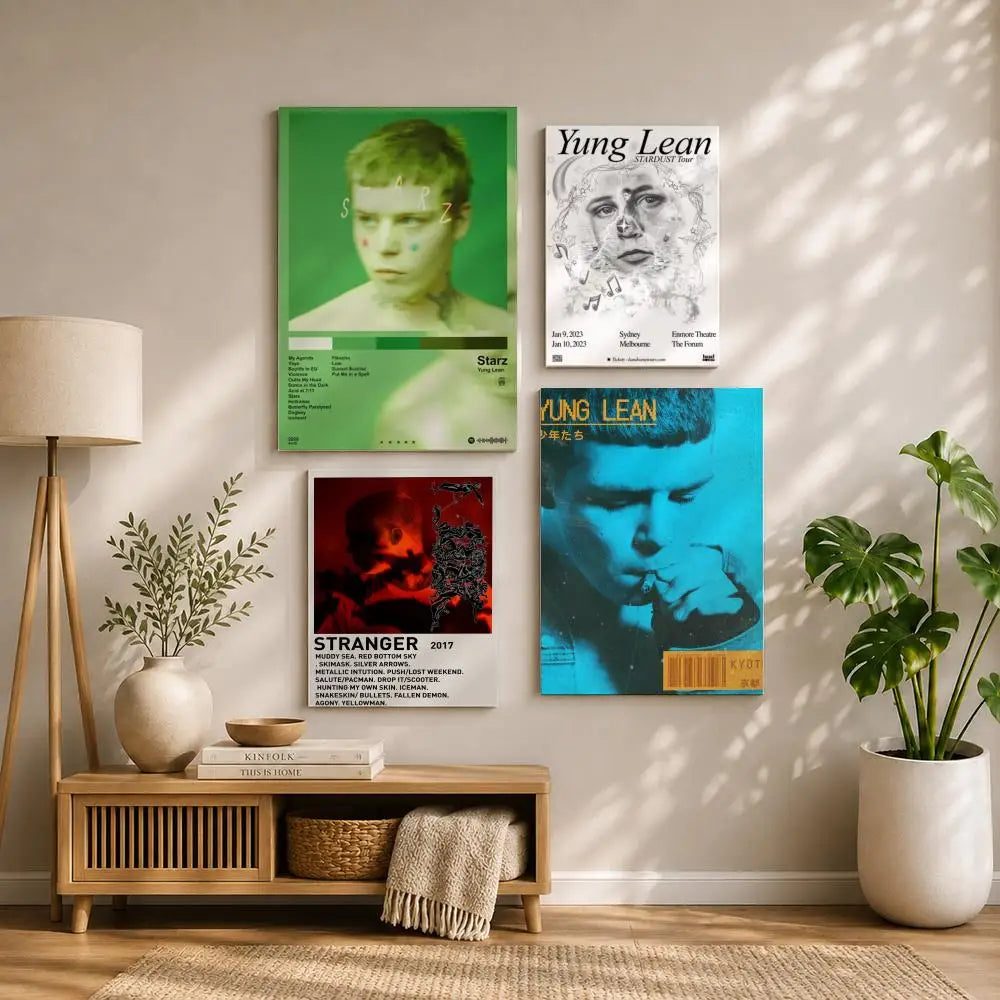 Rapper Y-Yung LeanS Poster HD Self Adhesive Waterproof Wall Art Ideal for Home Office Dorm Bedroom Great Gift Peaceful Pleasures Health and Wellness