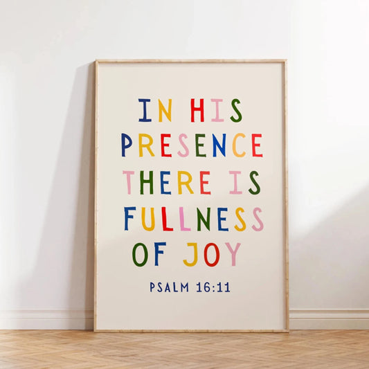 Psalm 16:11 Christian Bible Verse Canvas Wall Art Print Canvas Wall Art Peaceful Pleasures Health and Wellness G3438 60x80cm No Frame
