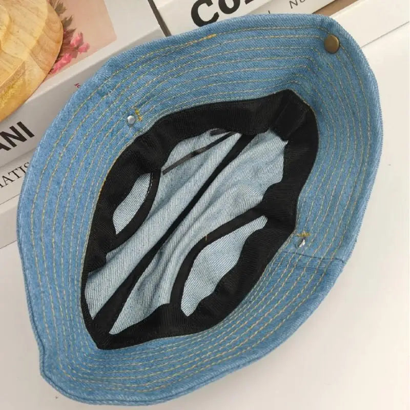 Retro Denim Bucket Hat Women – Short Brim Fisherman Sun Cap