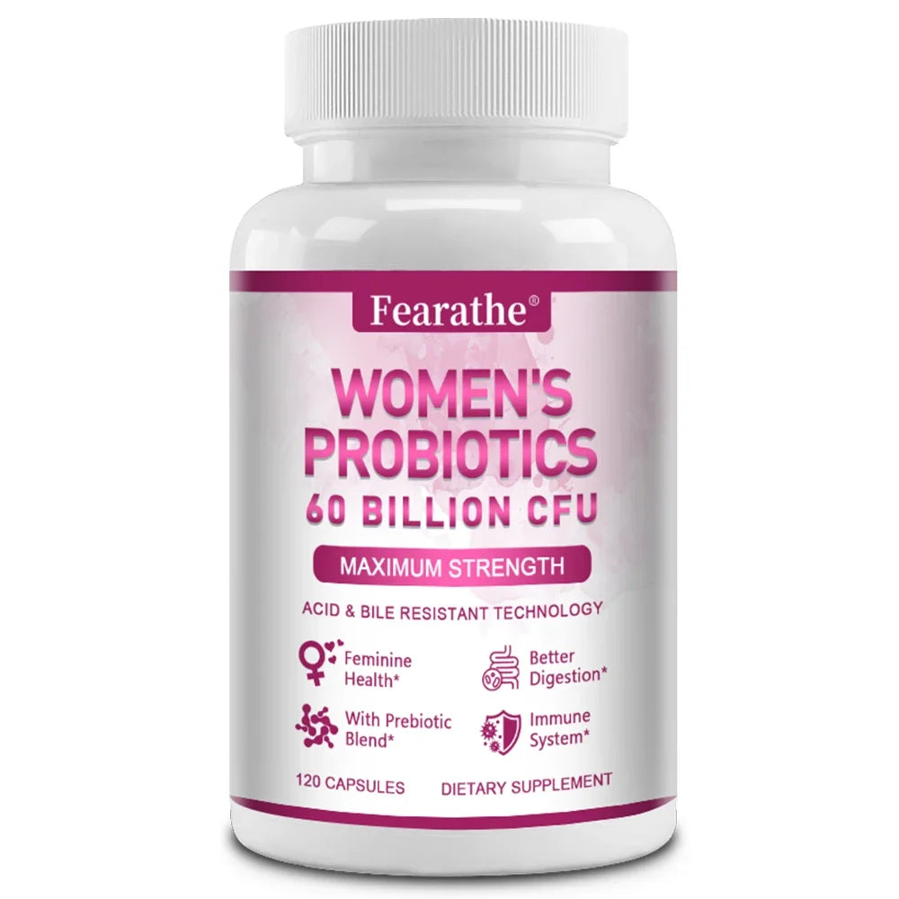 Women's Probiotic - Promotes Intestinal, Immune, and Overall Female Health, Aids Digestion, and Enhances Nutrient Absorption Peaceful Pleasures Health and Wellness 120 count-1 bottle