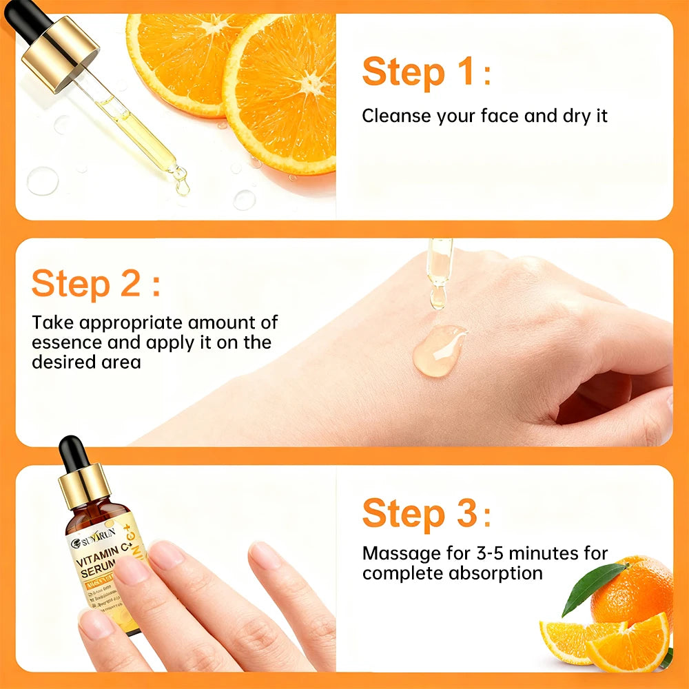 SUYARUN Vitamin C Serum - Brightening & Anti-Aging Face Care, Reduces Dark Spots & Wrinkles, For All Skin Types, Free Shipping. Peaceful Pleasures Health and Wellness