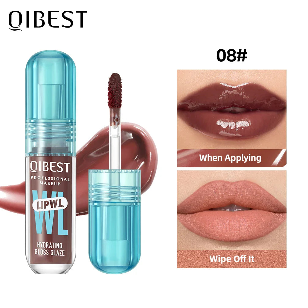 QIBEST Crystal Lip Gloss – Mirror Glaze & Hydrating Lip Tint