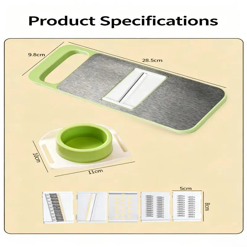 6-Blade Mandoline Vegetable Slicer & Grater with Hand Guard