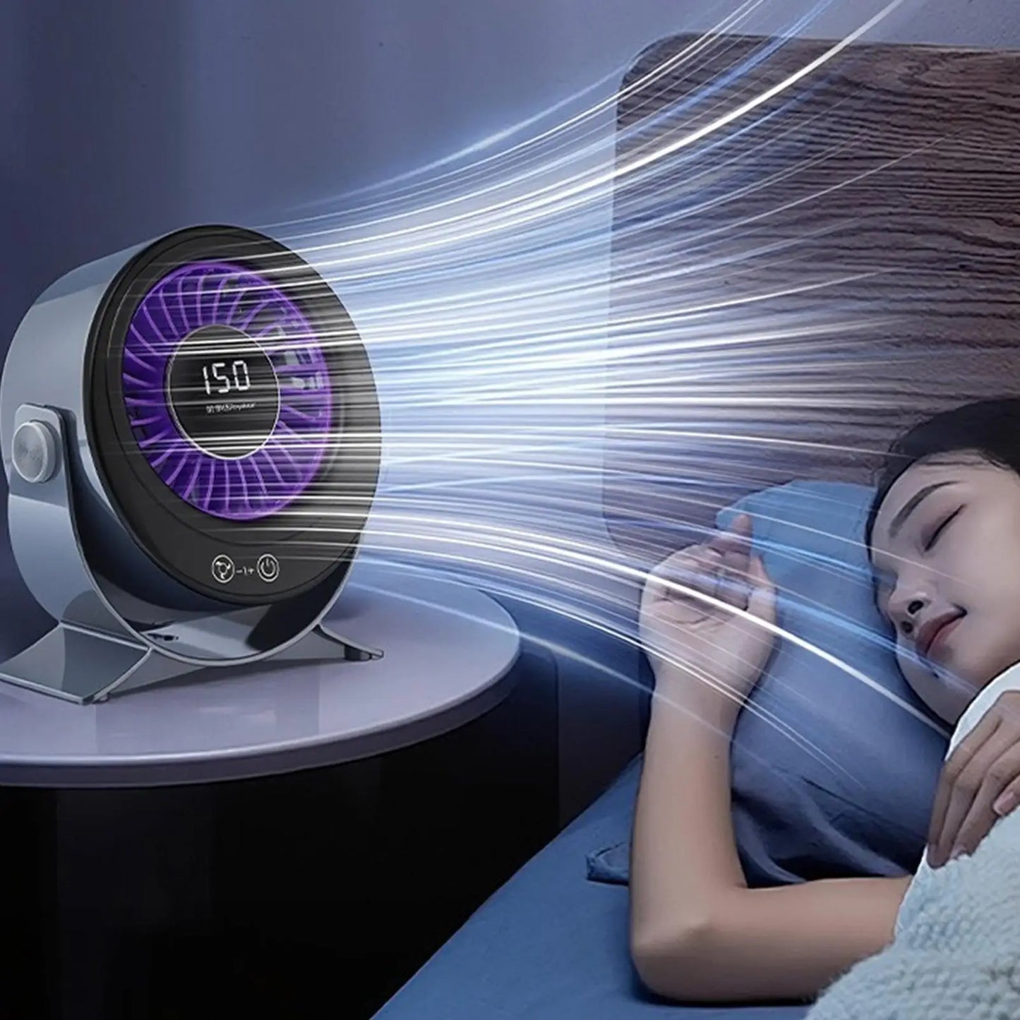Rechargeable Desk Fan | 150-Speed Digital Display, Low Noise
