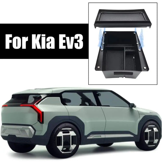 Double Layer Car Console Armrest Under Storage Box Organizer Tray For Kia Ev3 Car Central Card Coin Stowing Tidying Peaceful Pleasures Health and Wellness