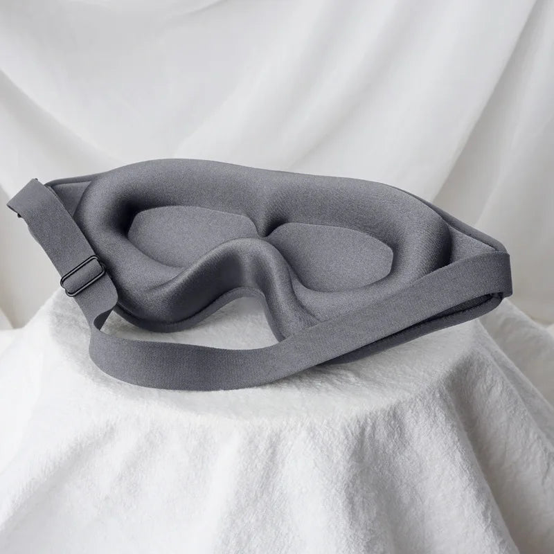 3d sleep eye mask three-dimensional 3d eye mask one-piece nose memory foam blackout eye mask breathable fabric help sleep Peaceful Pleasures Health and Wellness Grey