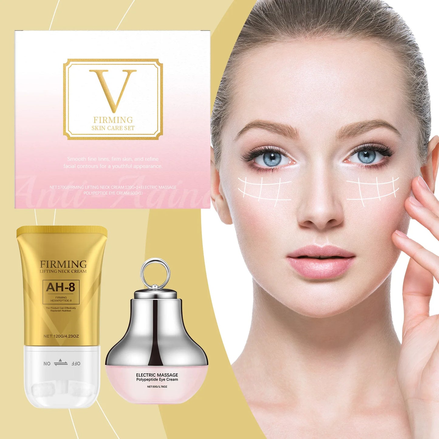 AH-8 Firming Neck & Eye Cream Set with Electric Massage Head