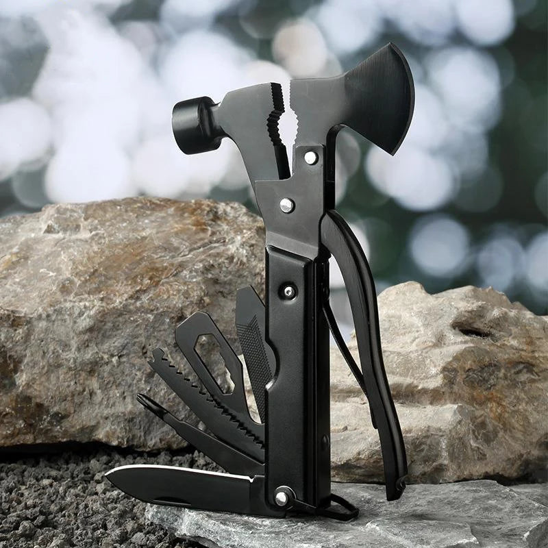 16-in-1 Folding Axe Hammer Multitool | Camping & Emergency