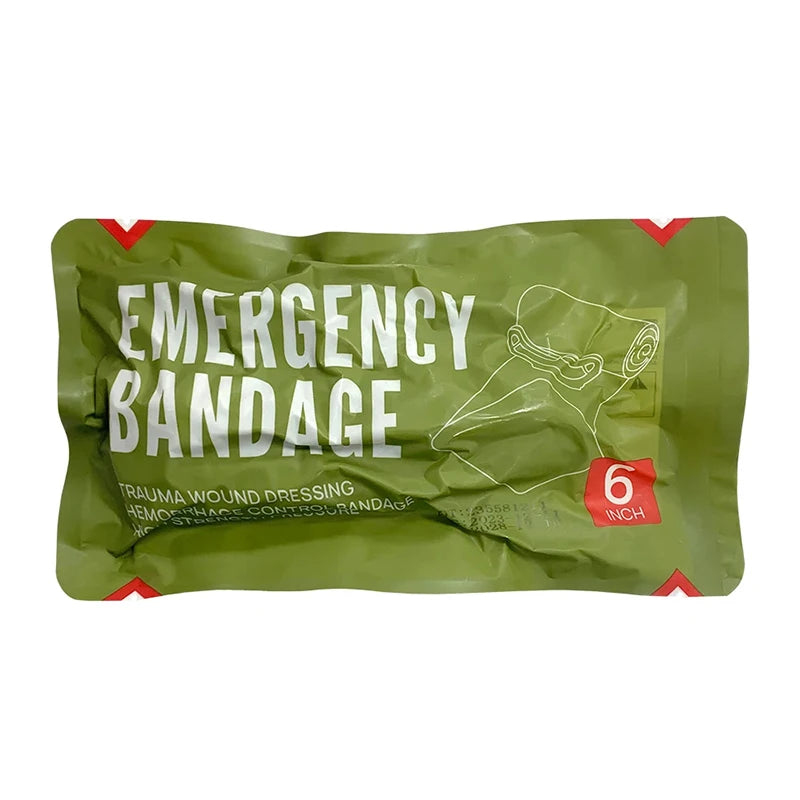 4/6-inch Outdoor Training Hemostatic Bandage Wound Dressing Emergency Bandage Vacuum Plus Compression Tactical Bandage Peaceful Pleasures Health and Wellness Army green 6in