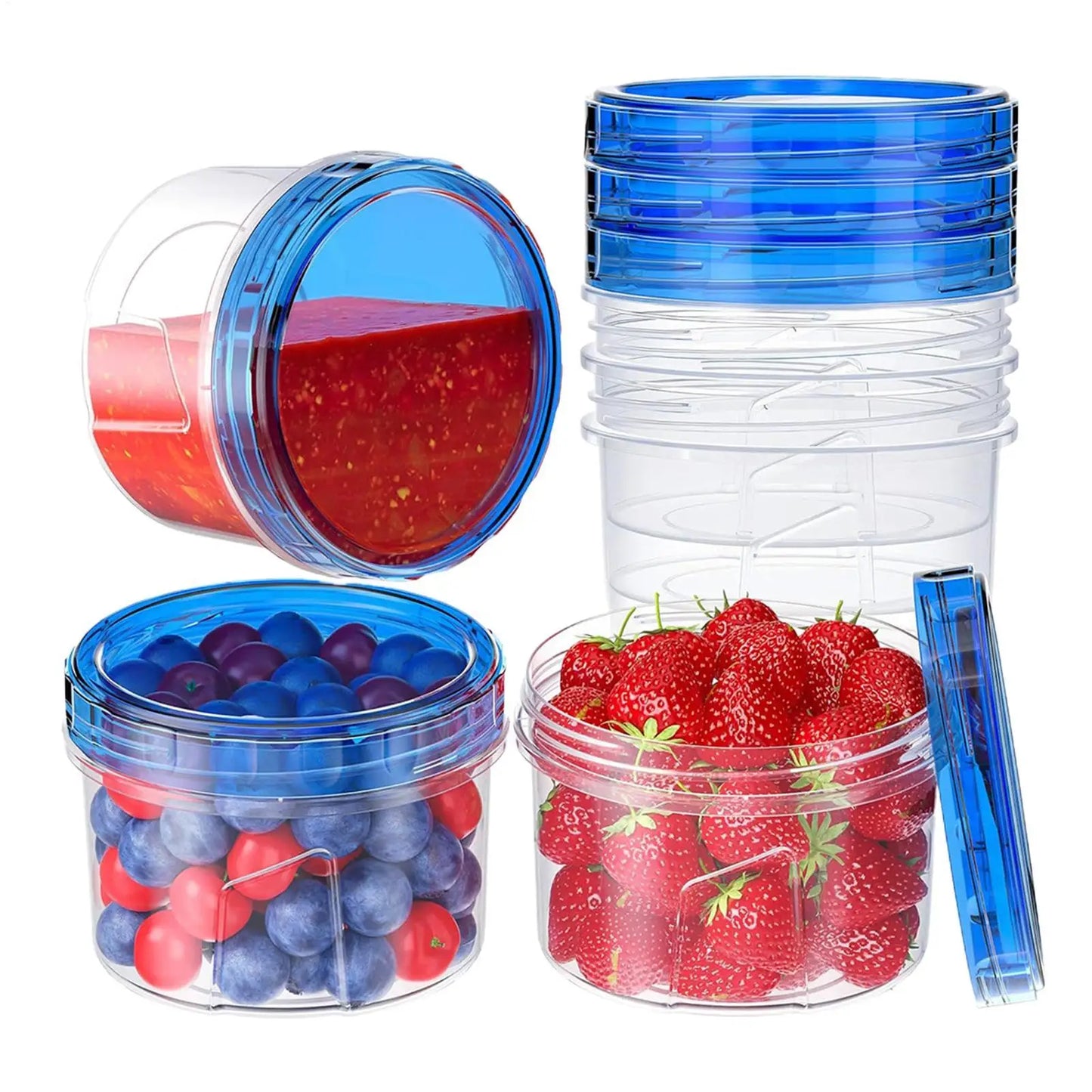 6-Piece Round Food Storage Containers with Lids | 16oz Meal Prep