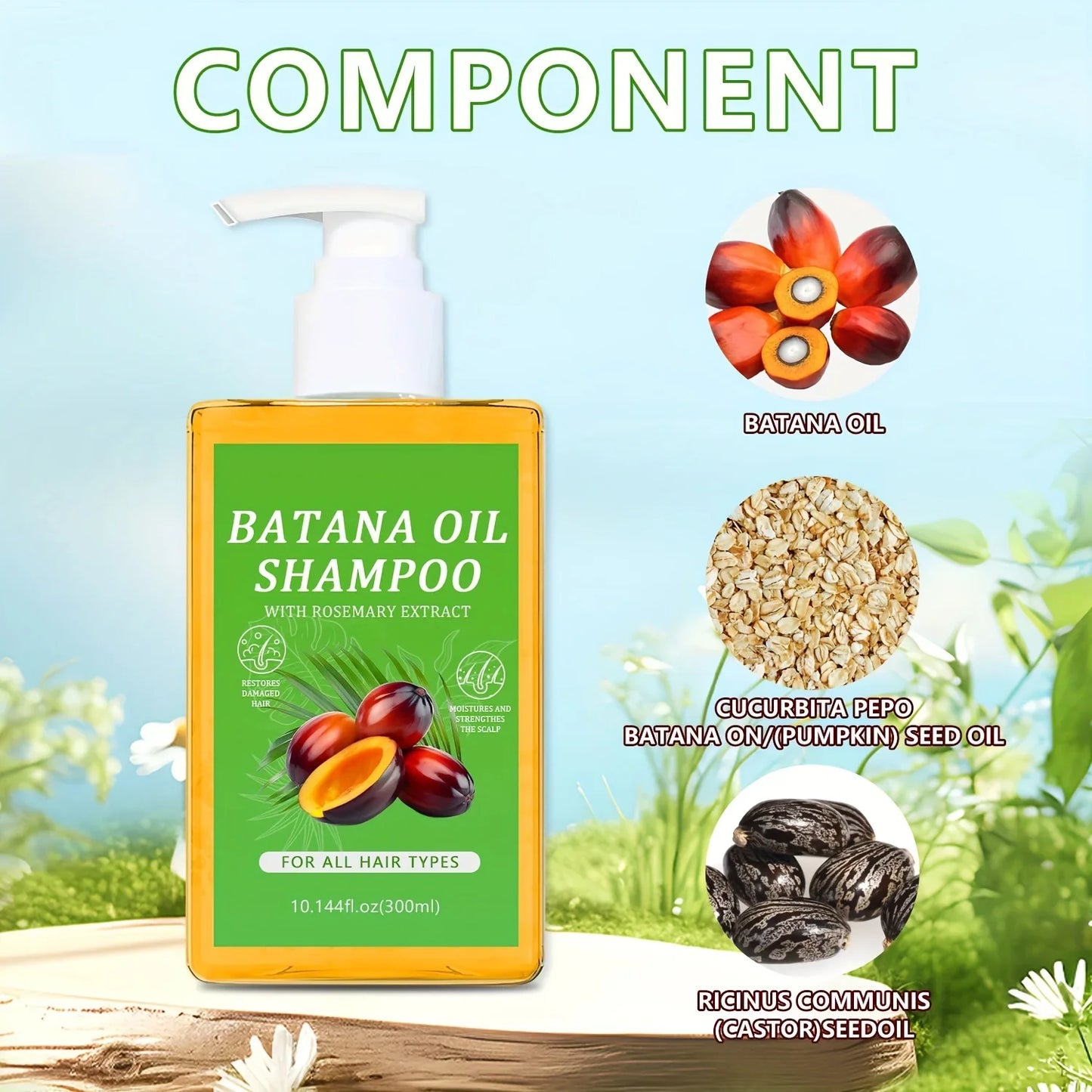 Organic Batana Oil Shampoo with Rosemary | All Hair Types