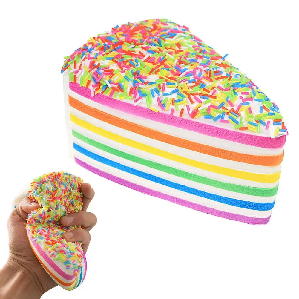 Rainbow Cake Squishy Slow Rising Stress Relief Toy – 14cm