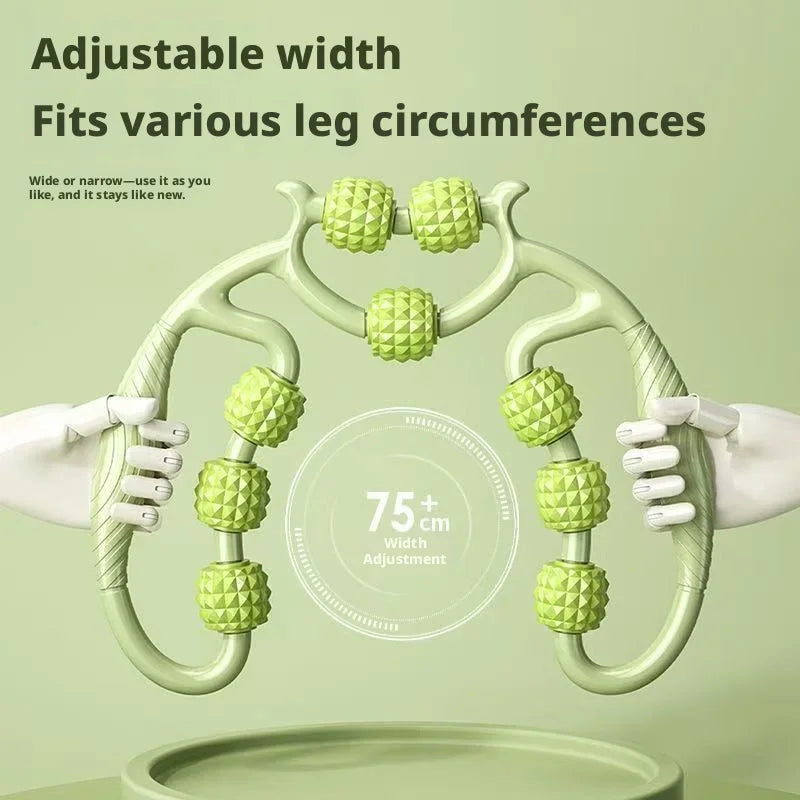 9-Roller Ring Leg Massager Deep Muscle Relaxation Tool Portable 360° Massage for Calves Arms Neck Home Fitness Shaping Tool Peaceful Pleasures Health and Wellness