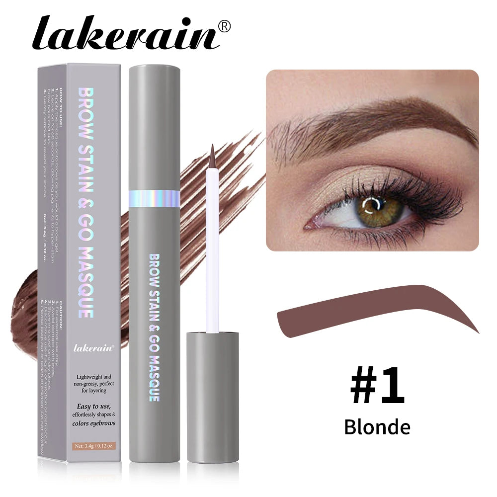 Lakerain Eyebrow Staining Masque Stackable Colors Long Lasting Makeup Effect Smudge-Resistant Moisturizing Eyebrows Dye Cosmetic Peaceful Pleasures Health and Wellness Blonde
