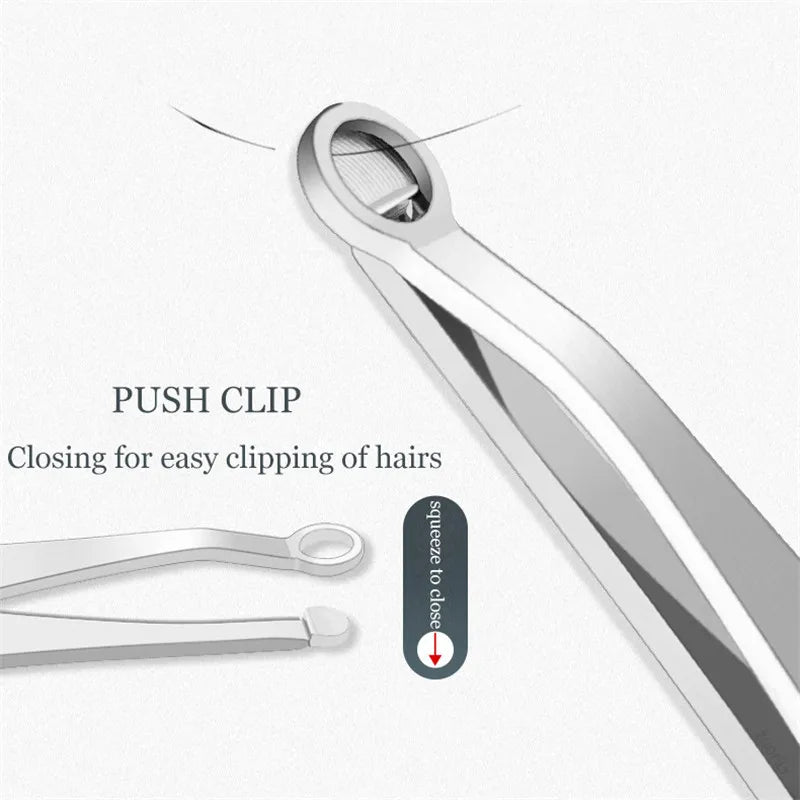 Stainless Steel Round-Tip Nose & Eyebrow Trimming Tweezers