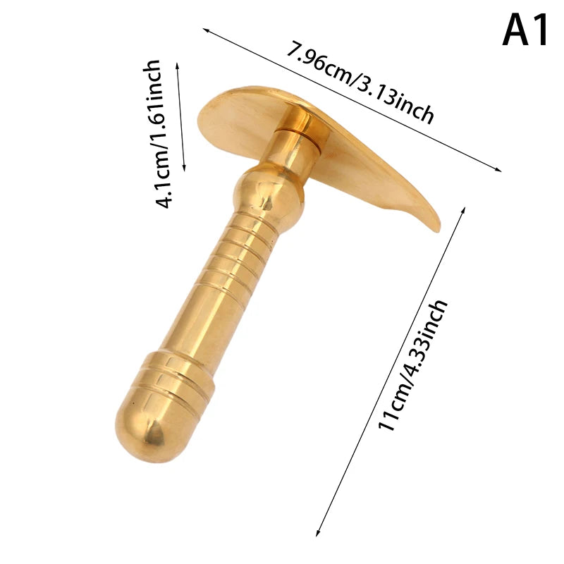 Pure Copper Meridian Massage Stick Trigger Point Body Massager Brass Meridian Scraping Board Muscle Relaxation Acupoint Pres Pen Peaceful Pleasures Health and Wellness A1