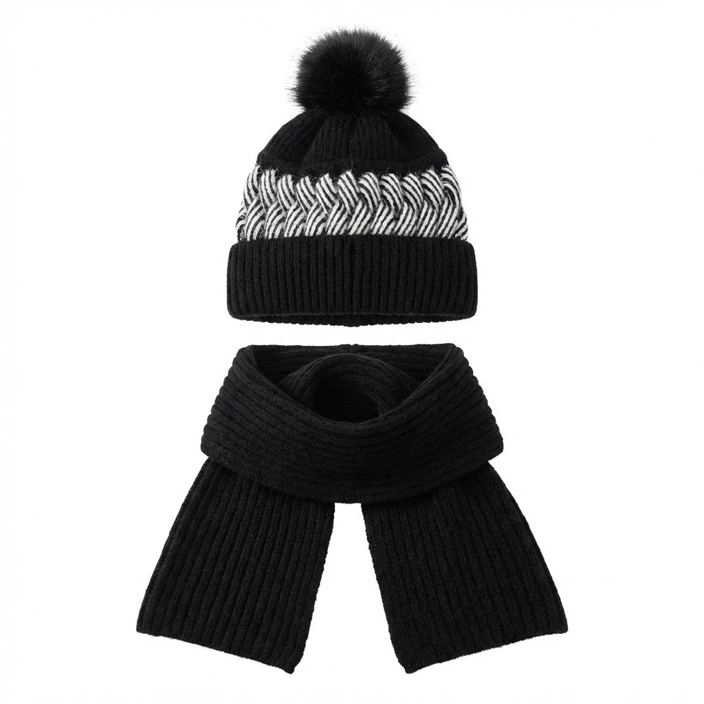 Winter Warm Knitted Hat for Women Thickened Soft Yarn Outdoor Cycling Cap Windproof Earflap Peaceful Pleasures Health and Wellness black