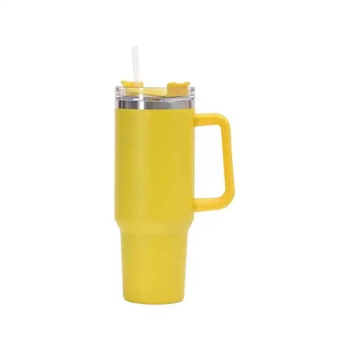 40oz Insulated Stainless Steel Tumbler with Handle & Straw Lid