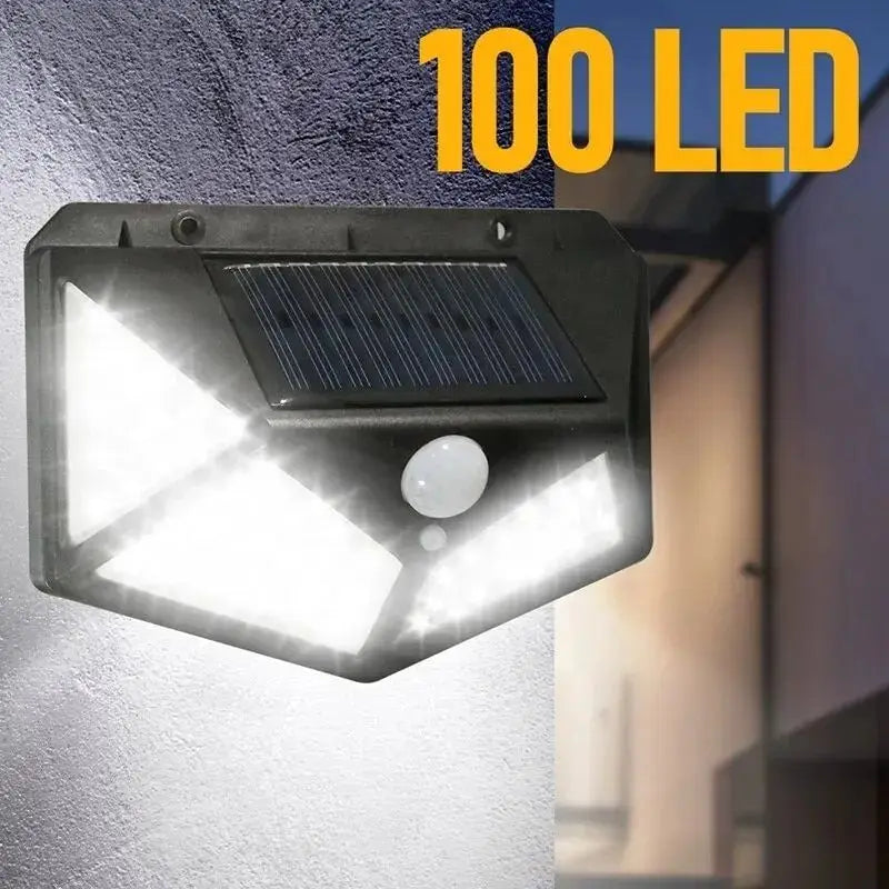 100 LED Solar Wall Light – PIR Motion Sensor Outdoor Garden Lamp