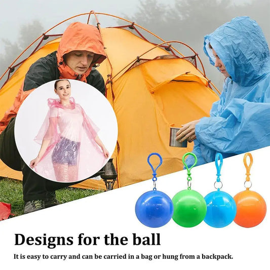 Mini Portable Disposable Rain Poncho Keychain Ball – Emergency Disposable Rain Poncho Oasis Select